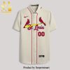 Personalized St Louis Cardinals Full Printing Short Sleeve Dress Shirt Hawaiian Summer Aloha Beach Shirt – Beige