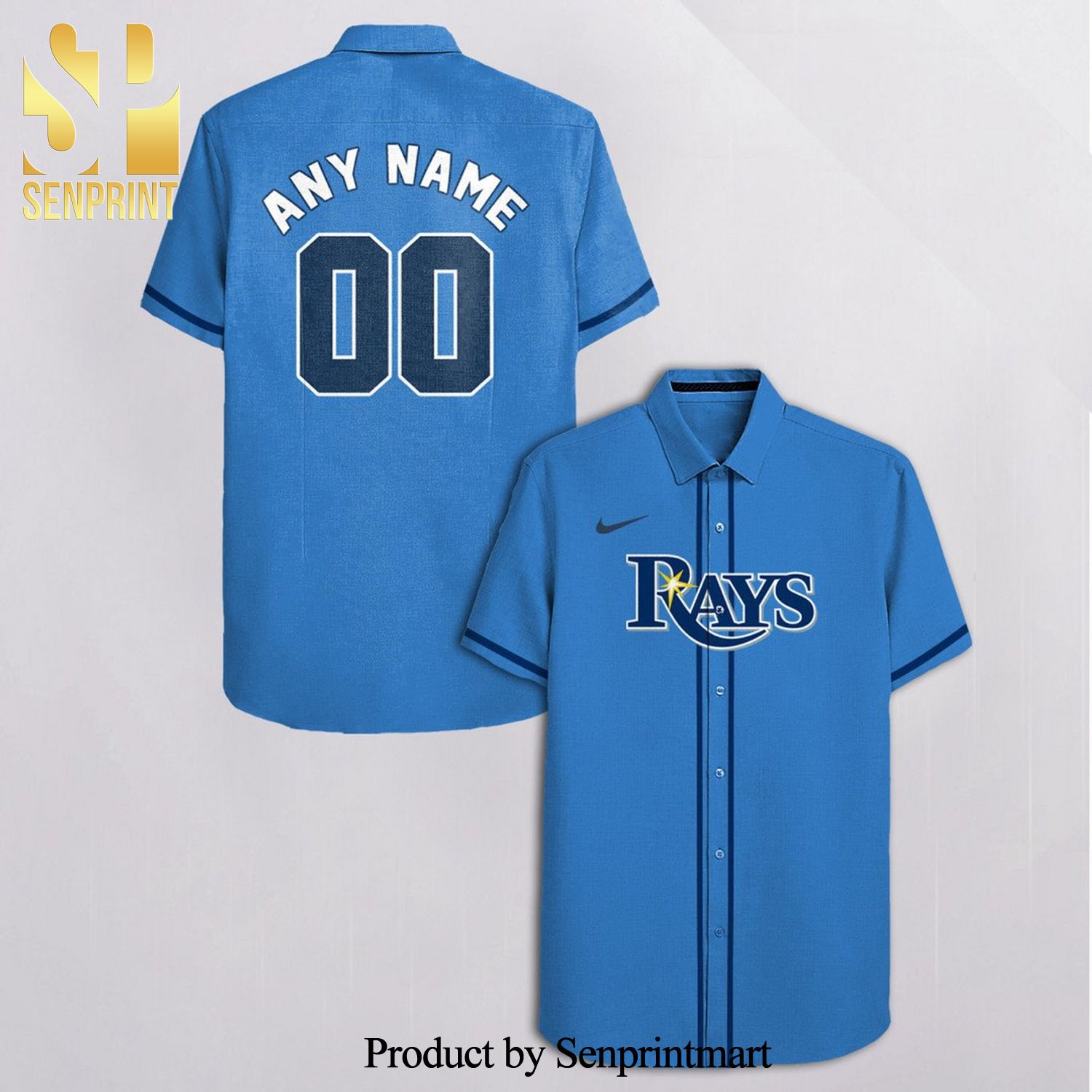 Personalized Tampa Bay Rays Full Printing Hawaiian Shirt – Blue