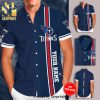 Personalized Tennessee Titans Logo Full Printing Short Sleeve Dress Shirt Hawaiian Summer Aloha Beach Shirt – White Navy