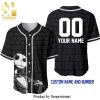 Personalized Jack Skellington All Over Print Pinstripe Baseball Jersey – White