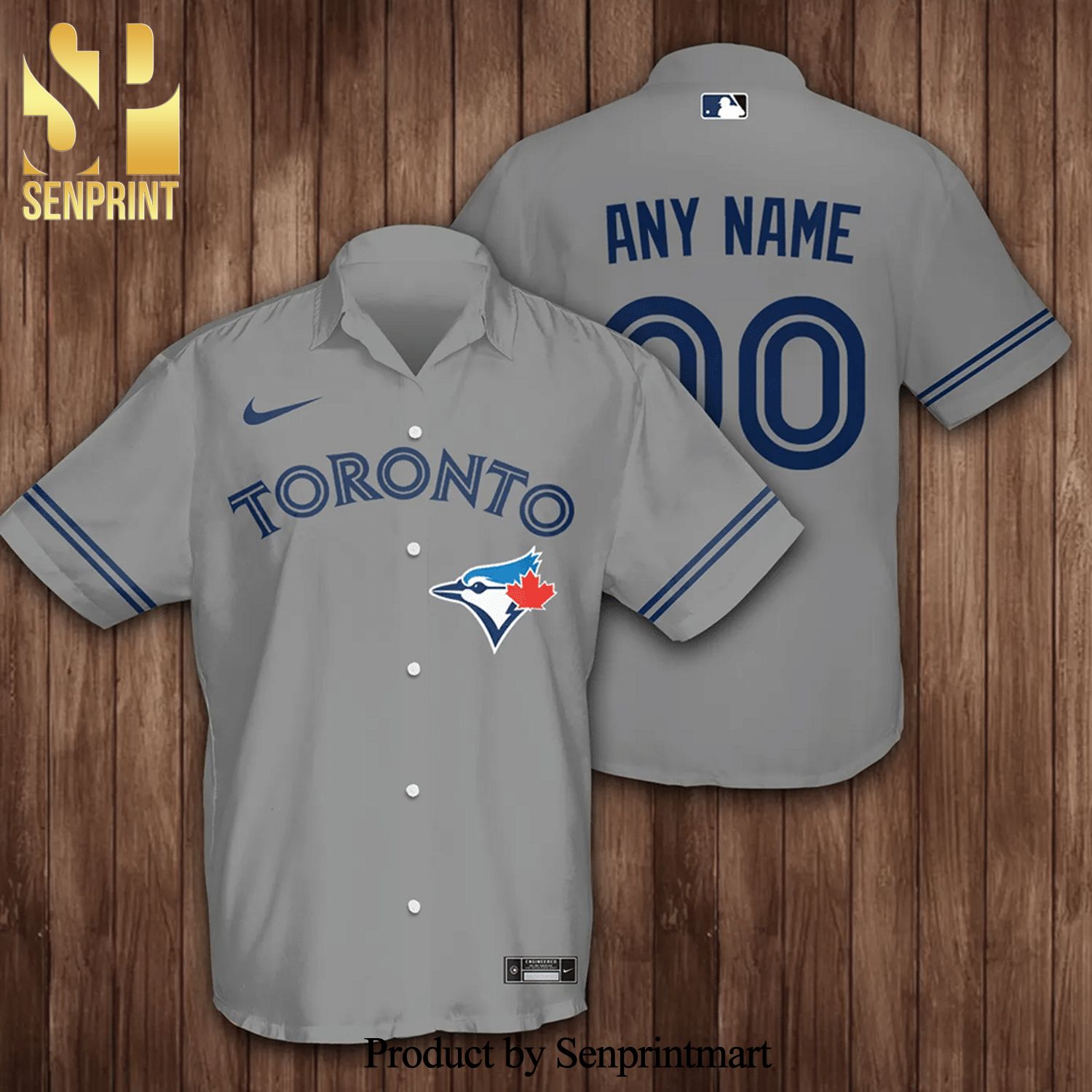 Personalized Toronto Blue Jays Full Printing Hawaiian Shirt - Navy -  Senprintmart Store