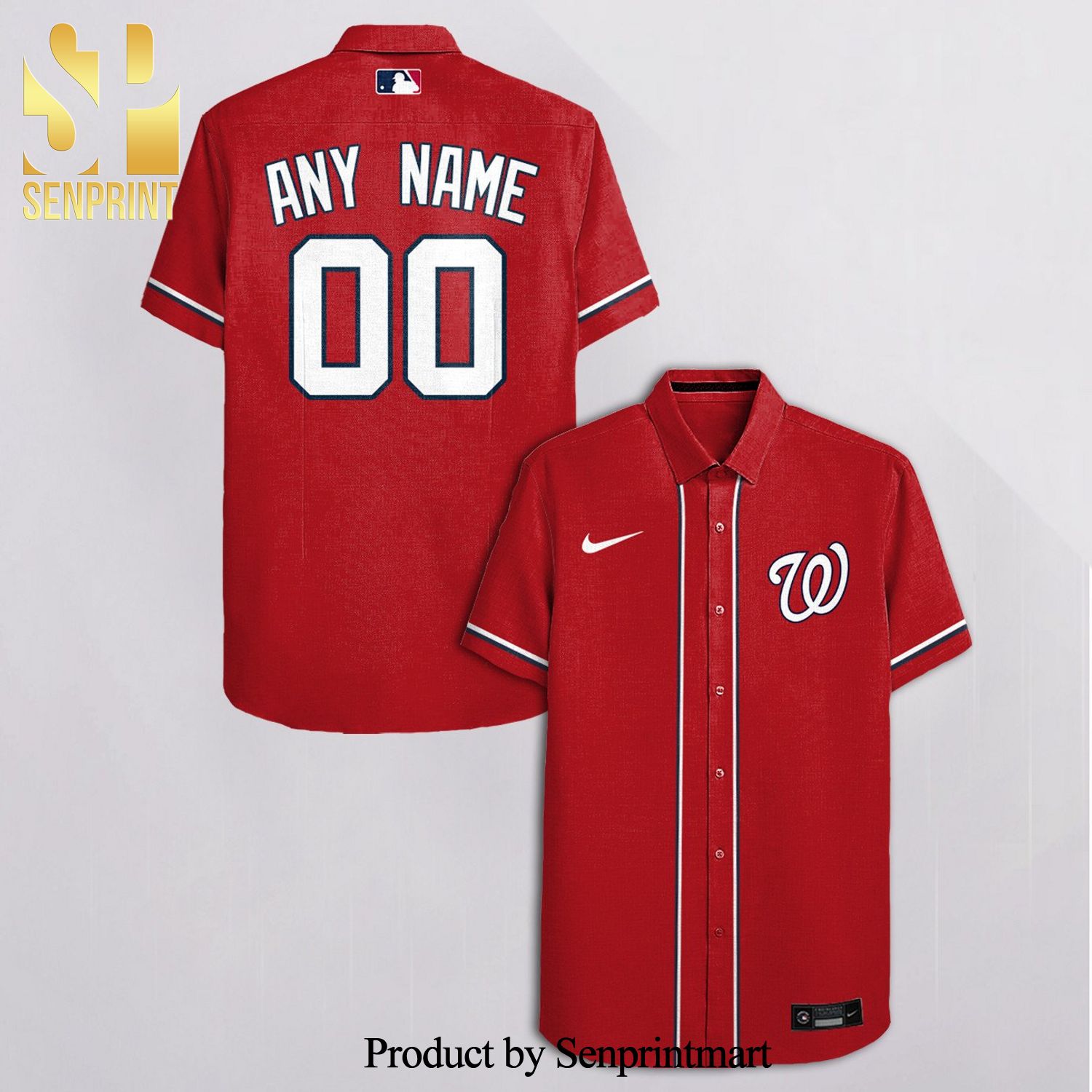 Personalized Washington Nationals Full Printing Hawaiian Shirt – Red