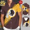 Personalized Washington Redskins Full Printing Tiling Short Sleeve Dress Shirt Hawaiian Summer Aloha Beach Shirt – Brown