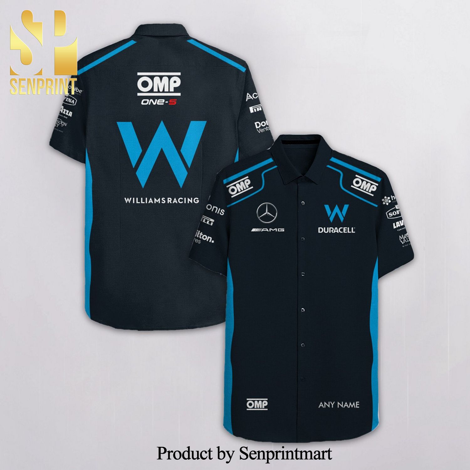 Personalized Williams F1 Racing Duracell Omp One-S Full Printing Hawaiian Shirt – Black