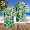 Pluto Dog Disney Tropical Green Leaves Full Printing Hawaiian Shirt