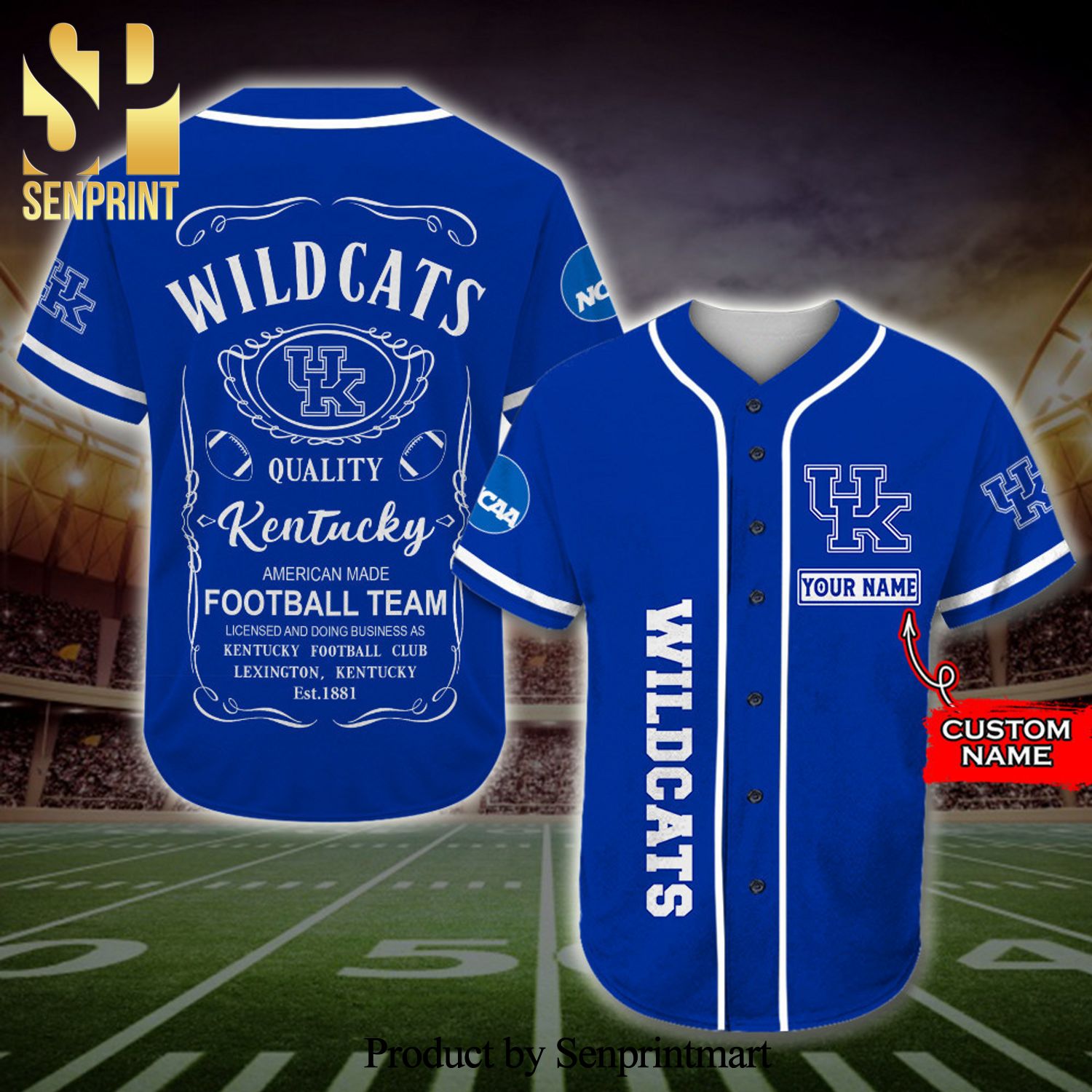 Personalized Kentucky Wildcats Jack Daniel’s Full Printing Baseball Jersey