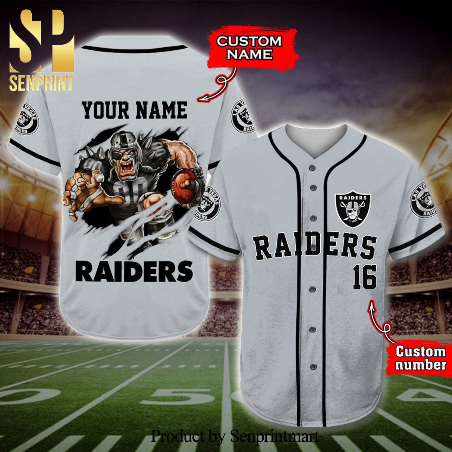 Shop the Ultimate Las Vegas Raiders Baseball Jersey Today! - Scesy