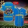 Personalized Los Angeles Chargers God First Family Second Full Printing Baseball Jersey