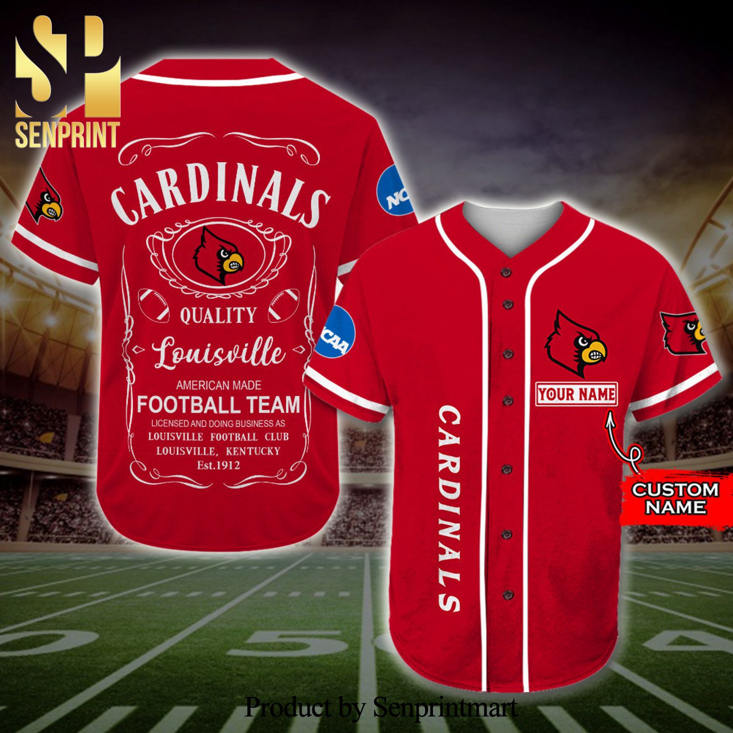 Personalized Louisville Cardinals Jack Daniel Logo Full Printing