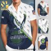 Seattle Seahawks Full Printing Summer Short Sleeve Hawaiian Beach Shirt – White