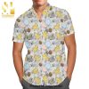 Shy Winnie The Pooh Disney Cartoon Graphics Floral Pattern Full Printing Hawaiian Shirt – Orange