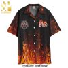 Slayer B And Floral Pattern Full Printing Hawaiian Shirt – White