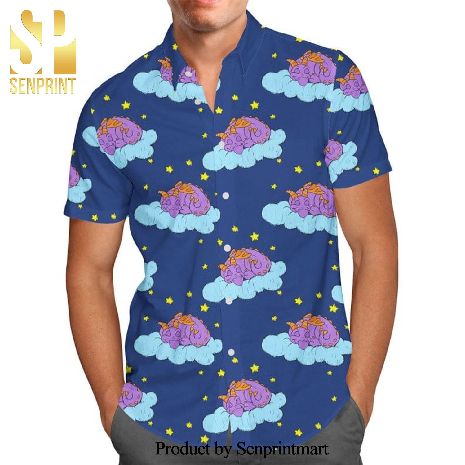 Sleepy Figment Disney Epcot Inspired Full Printing Hawaiian Shirt