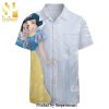 Snow White Princess Disney Leaf Floral Pattern Full Printing Hawaiian Shirt – White