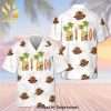 Snowy Cinderella Castle Disney Cartoon Graphics Inspired Full Printing Hawaiian Shirt – Blue