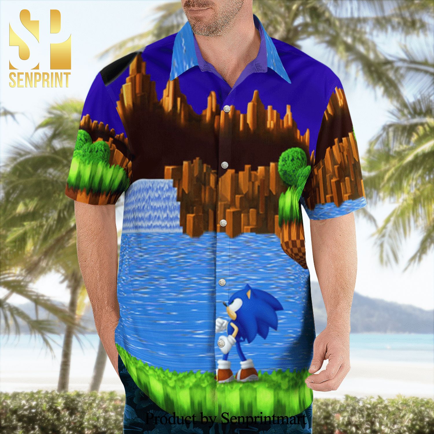 Sonic The Hedgehog Hawaiian Shirt  Hawaiian shirt, Casual button