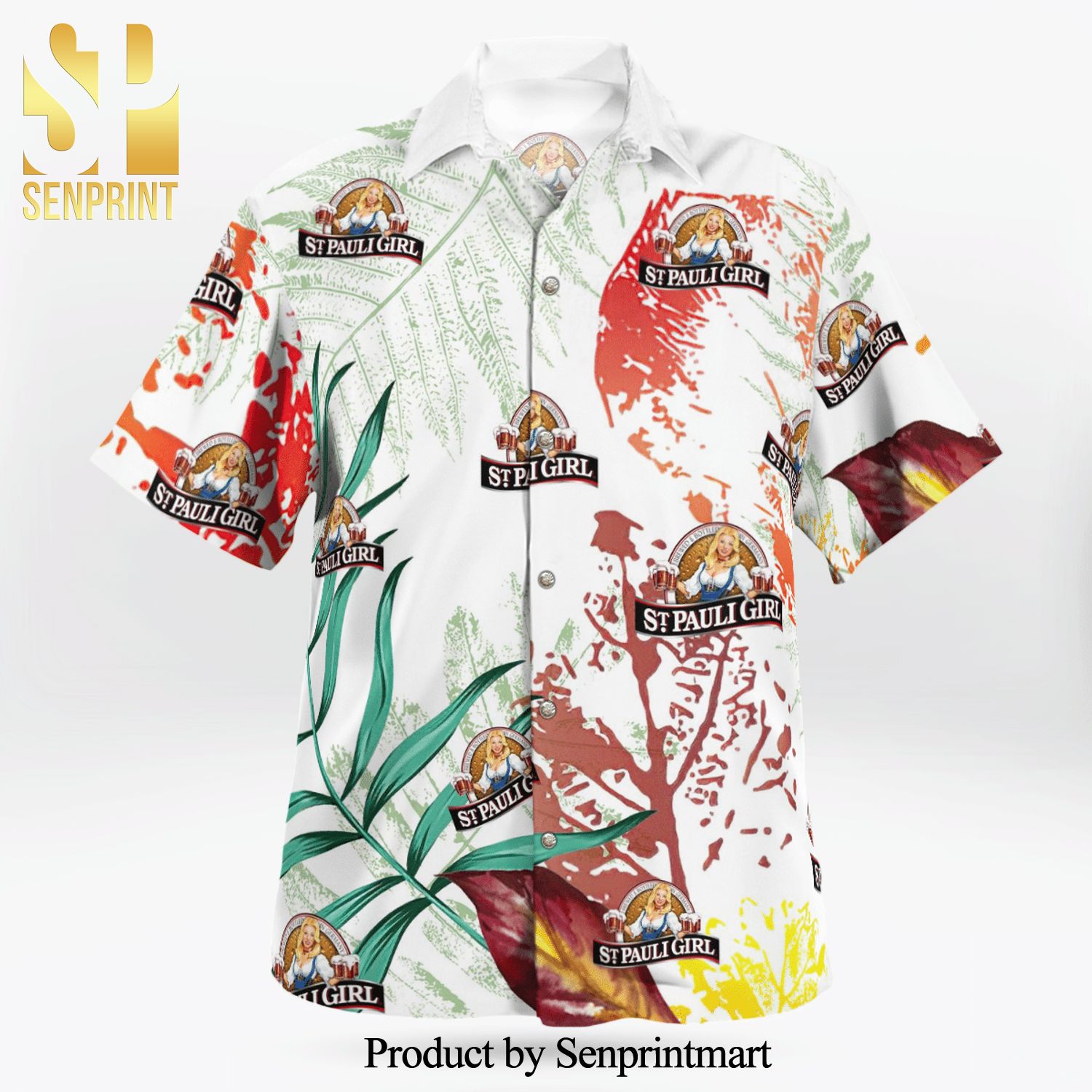 St Pauli Girl Beer Full Printing Colorful Aloha Summer Beach Hawaiian Shirt