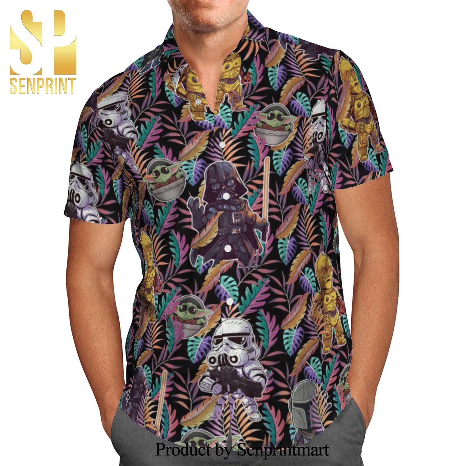 Star Wars All Characters In Paradigm Tropical Leaf Full Printing Hawaiian Shirt