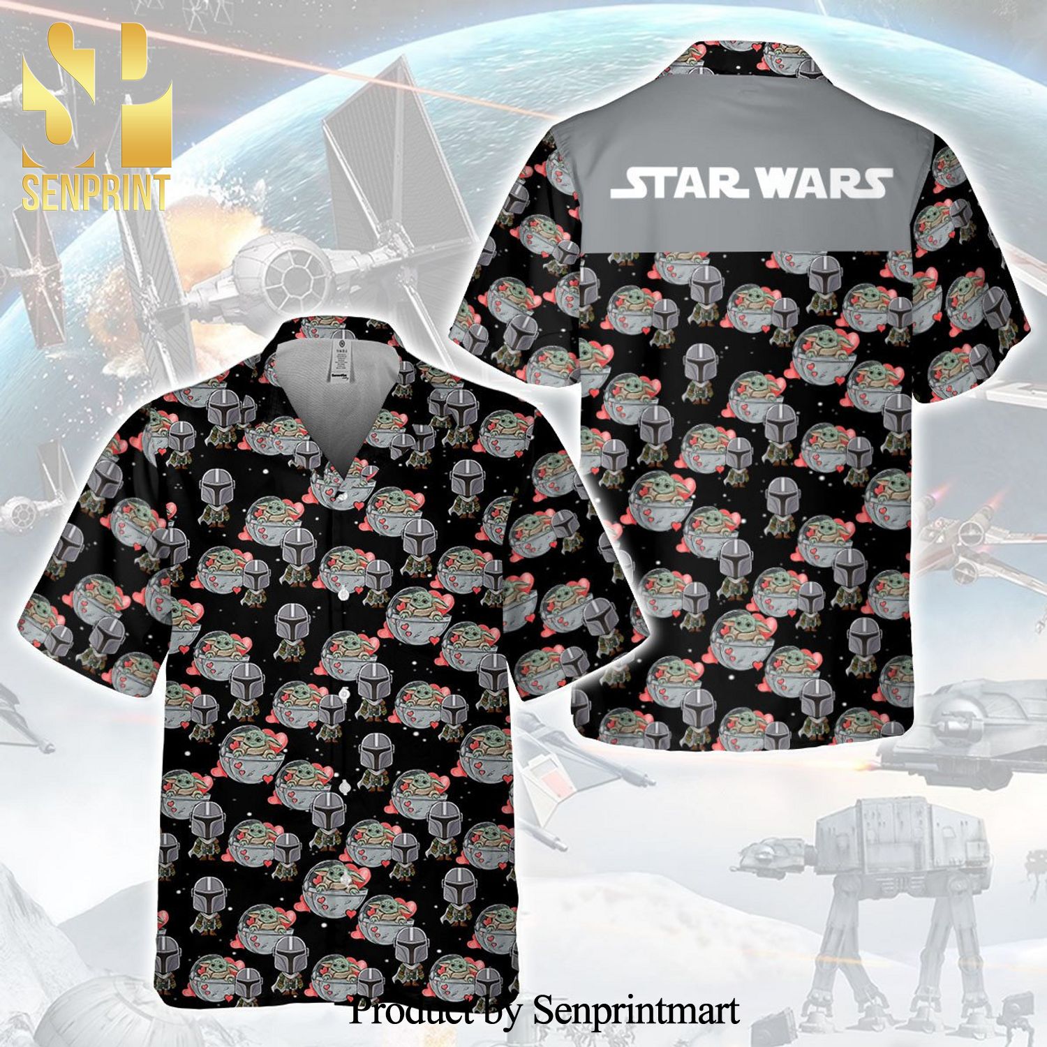 Star Wars Boba Fett Full Printing Aloha Summer Beach Hawaiian Shirt – Black