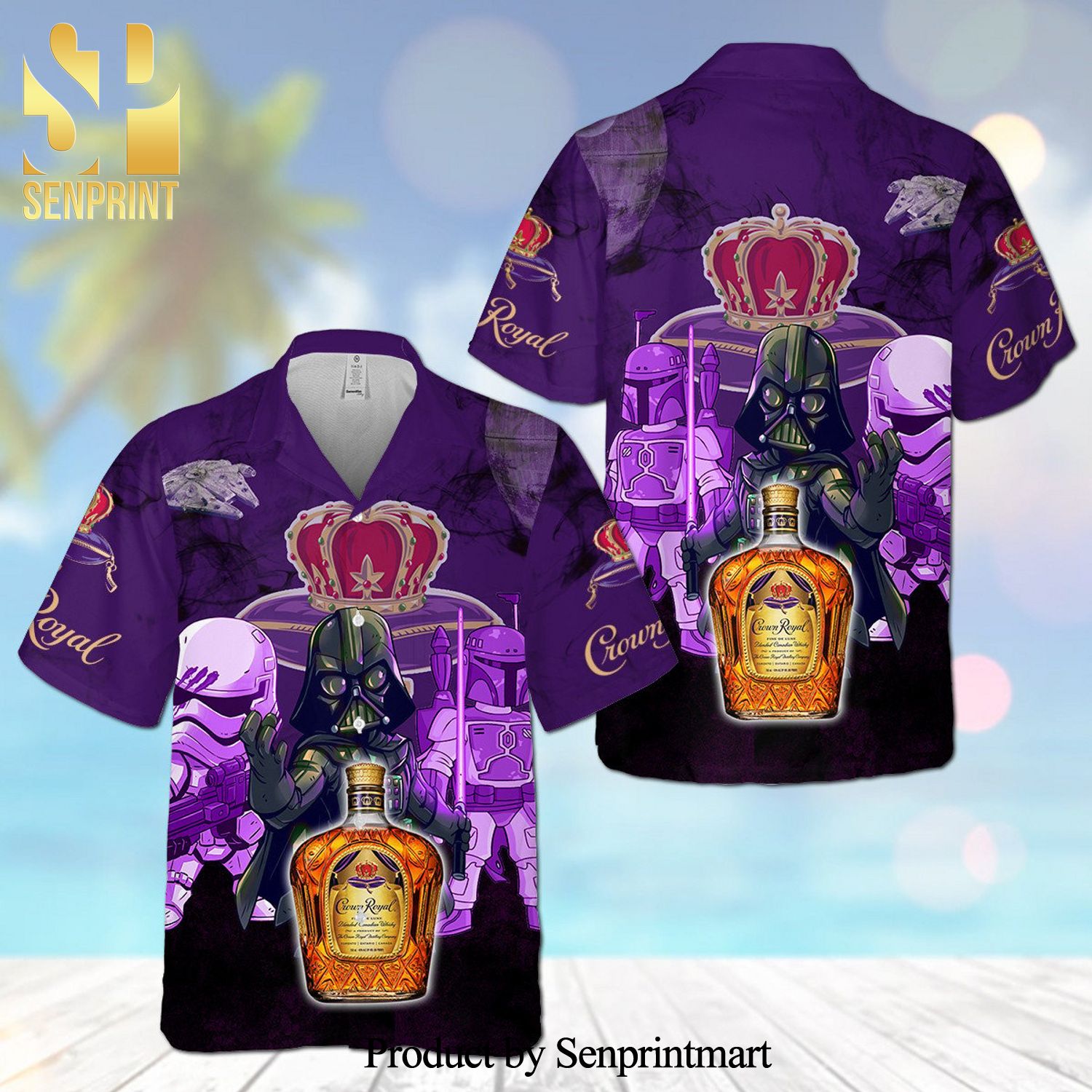 Star Wars Darth Vader Crown Royal Full Printing Aloha Summer Beach Hawaiian Shirt – Purple