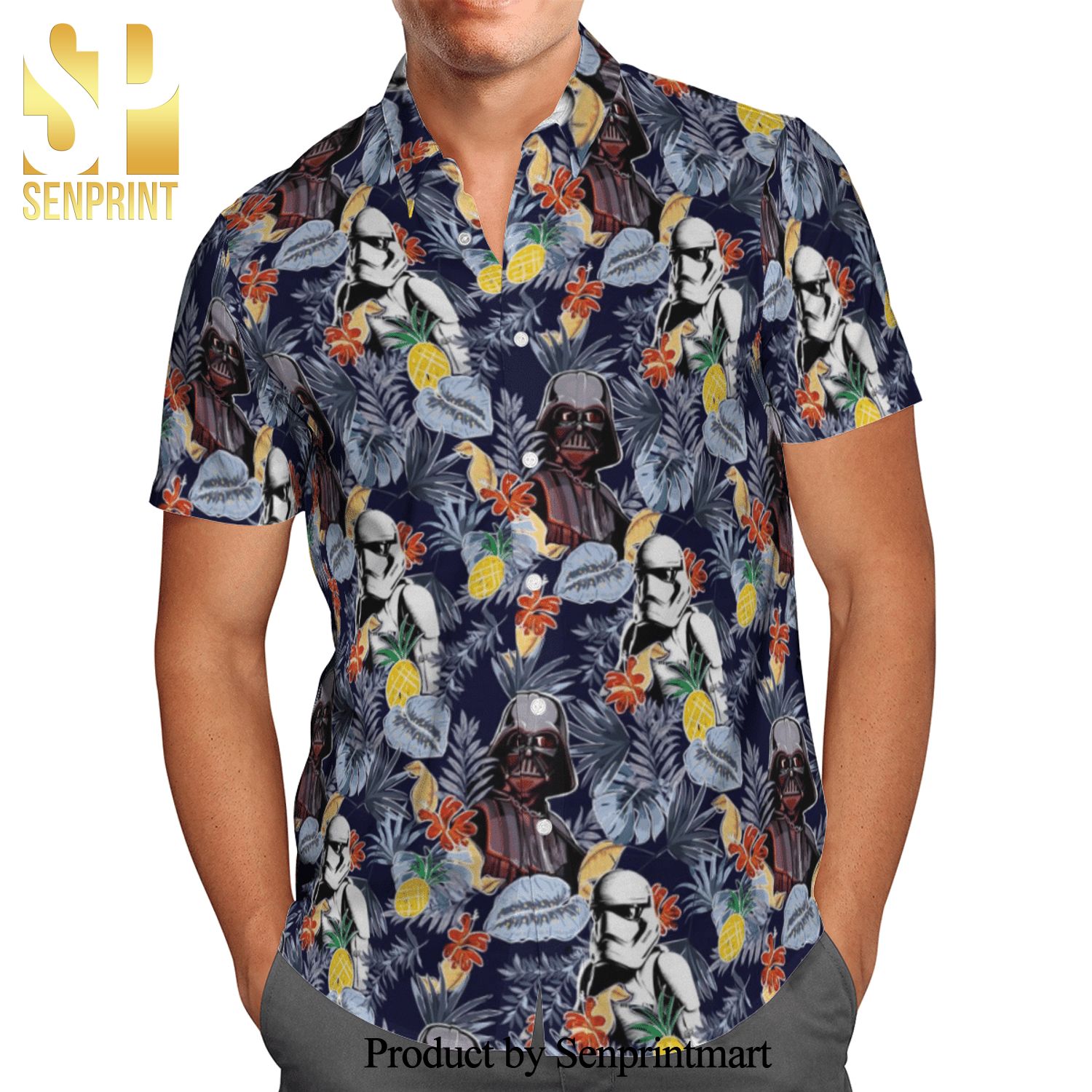 Star Wars Darth Vader Stormtrooper Flower Full Printing Hawaiian Shirt