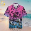 Star Wars Robot Palm Tree Sunset 3D Full Printing Hawaiian Shirt – Ombre Blue Pink