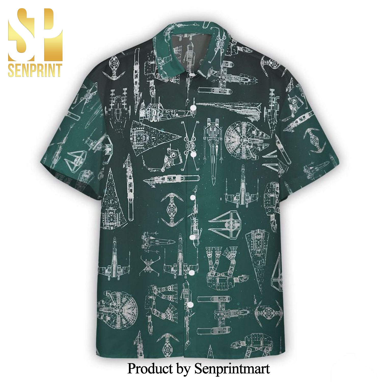 Star Wars Spaceships Scan Full Printing Hawaiian Shirt – Green