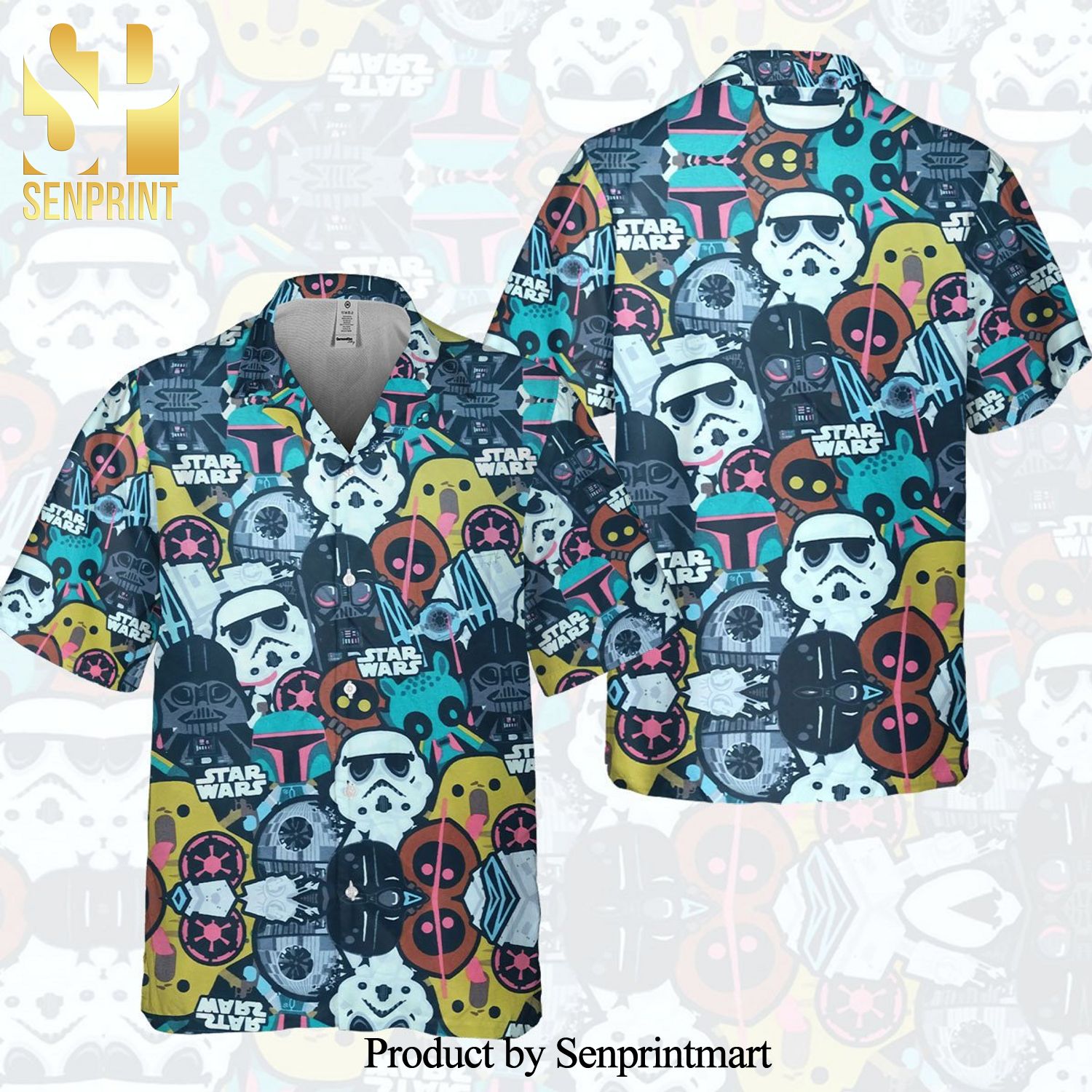 Star Wars Villians Doodle Full Printing Aloha Summer Beach Hawaiian Shirt