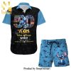 Stich Toothless And Friends 50th Anniversary Glitter Disney Castle Full Printing Combo Hawaiian Shirt And Beach Shorts – Black Green