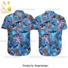 Stitch Surfing Pink Car And Hibiscus Full Printing Hawaiian Shirt – Blue