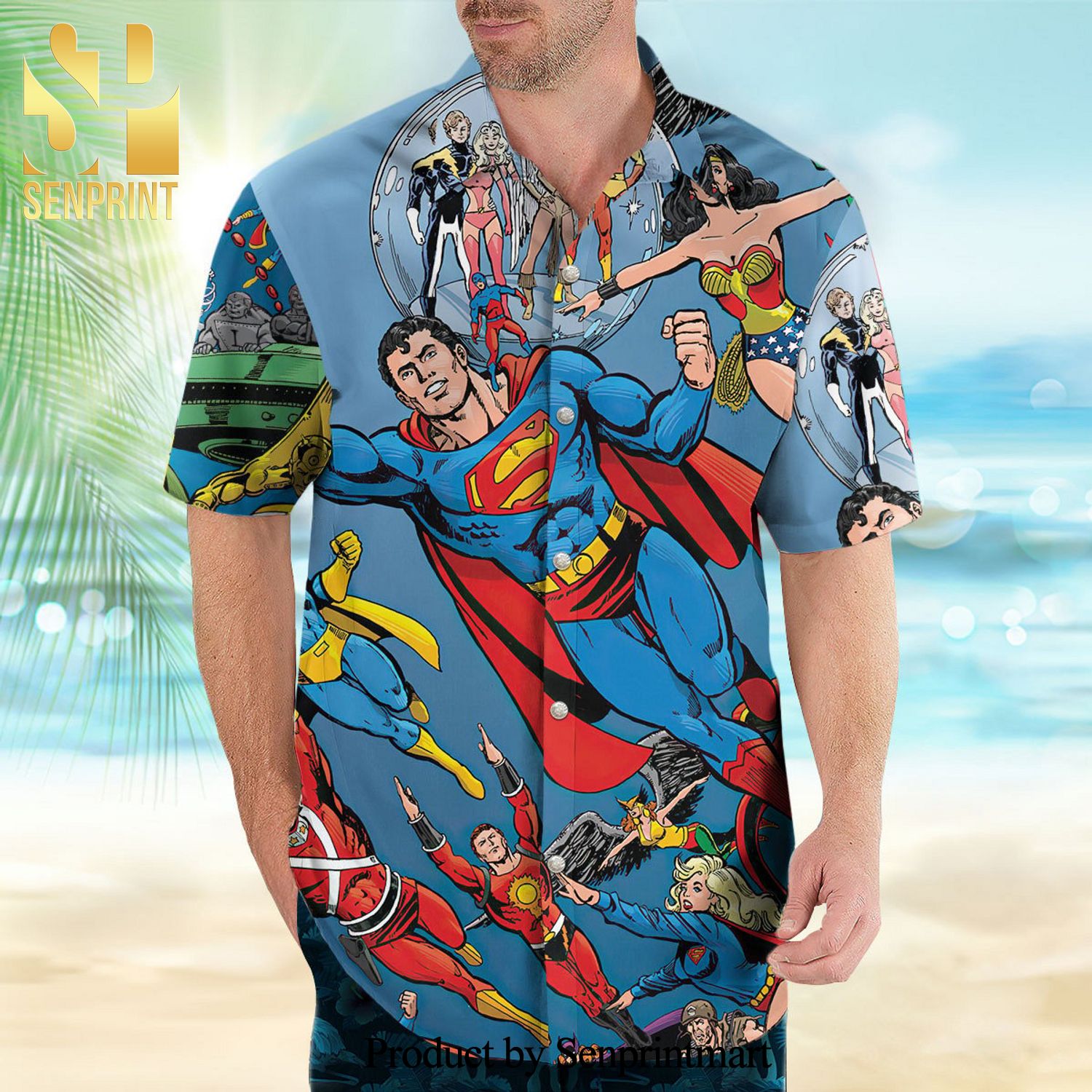 Superman Crisis on Infinite Earths DC Comics Full Printing Combo Hawaiian Shirt And Beach Shorts