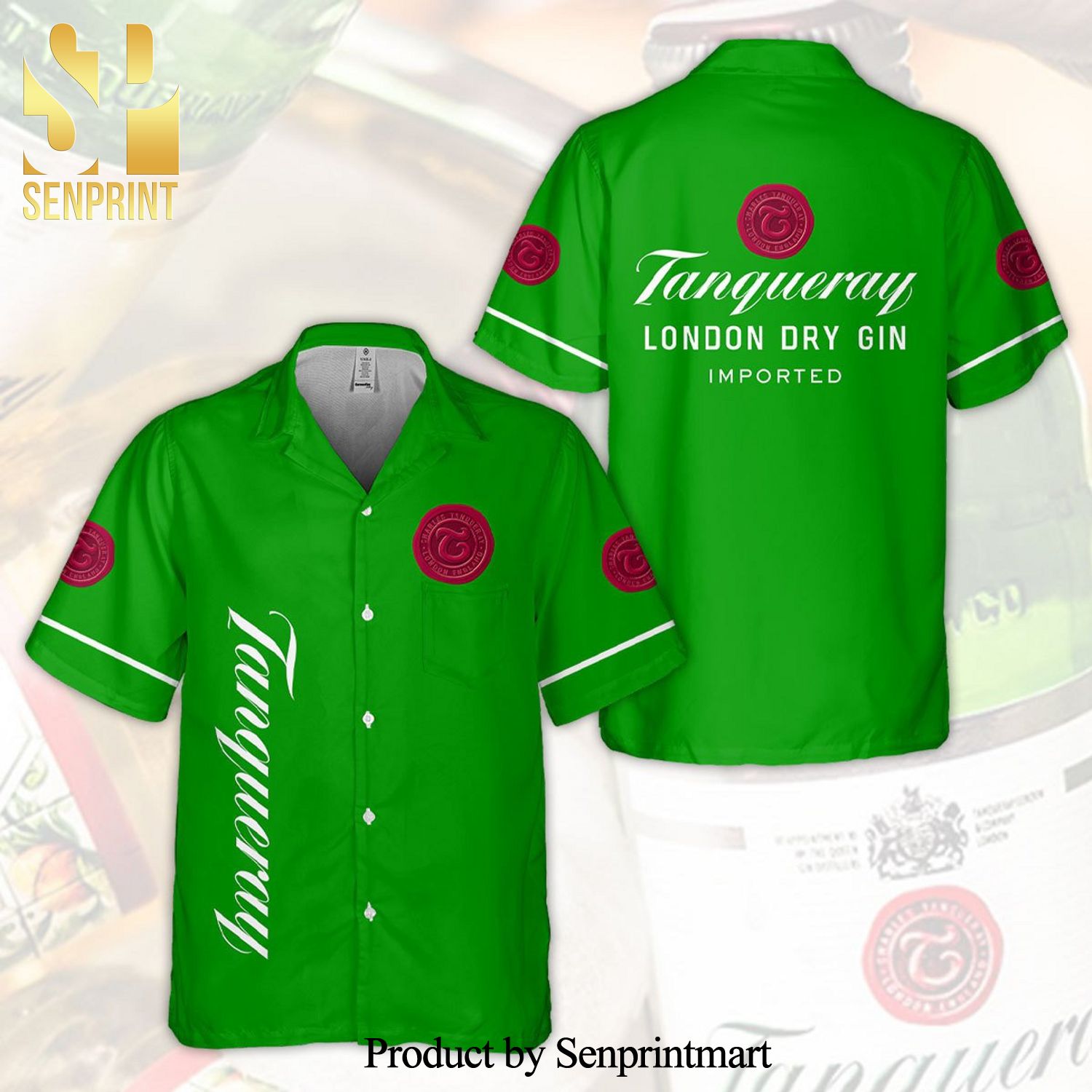 Tanqueray London Dry Gin Full Printing Aloha Summer Beach Hawaiian Shirt – Green