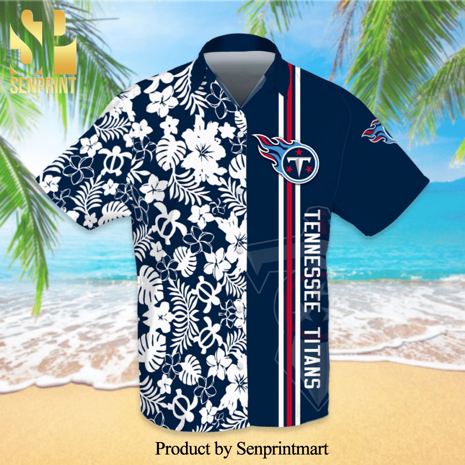 Tennessee Titans Football Team Full Printing Hawaiian Shirt – Blue