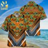 Texas Longhorns Full Printing Flowery Short Sleeve Dress Shirt Hawaiian Summer Aloha Beach Shirt – Orange