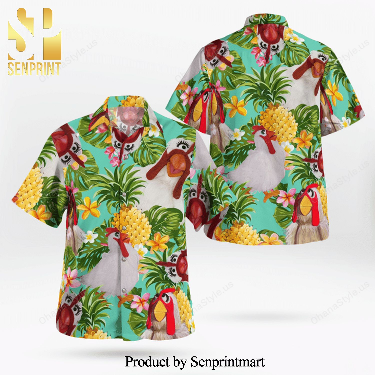 The Muppet Camilla The Chicken Pineapple Tropical Hawaiian Shirt