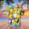 The Simpsons Family Checkered Pattern Full Printing Hawaiian Shirt – Yellow