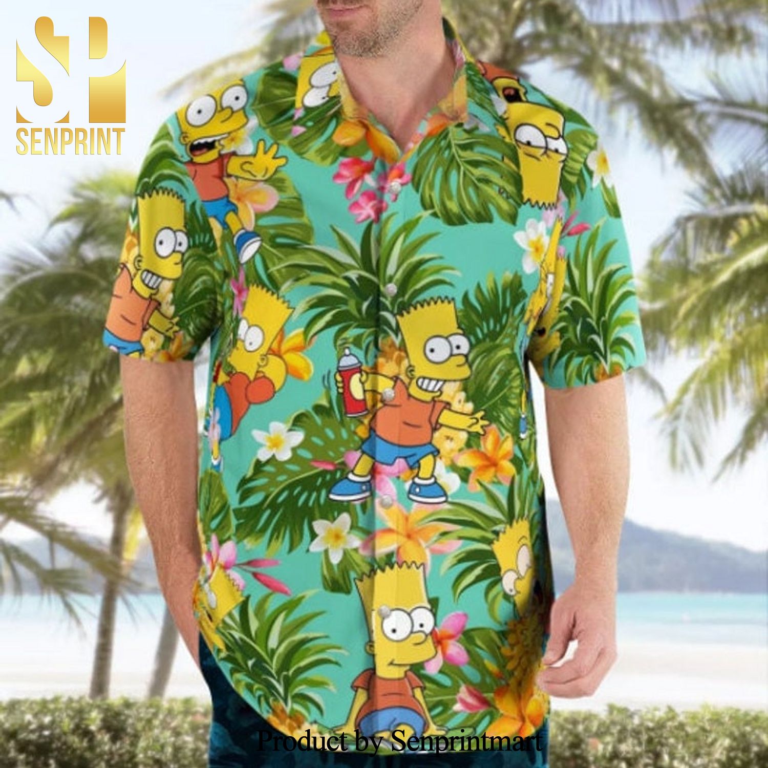 The Simpsons Tropical Forest Full Printing Hawaiian Shirt – Green