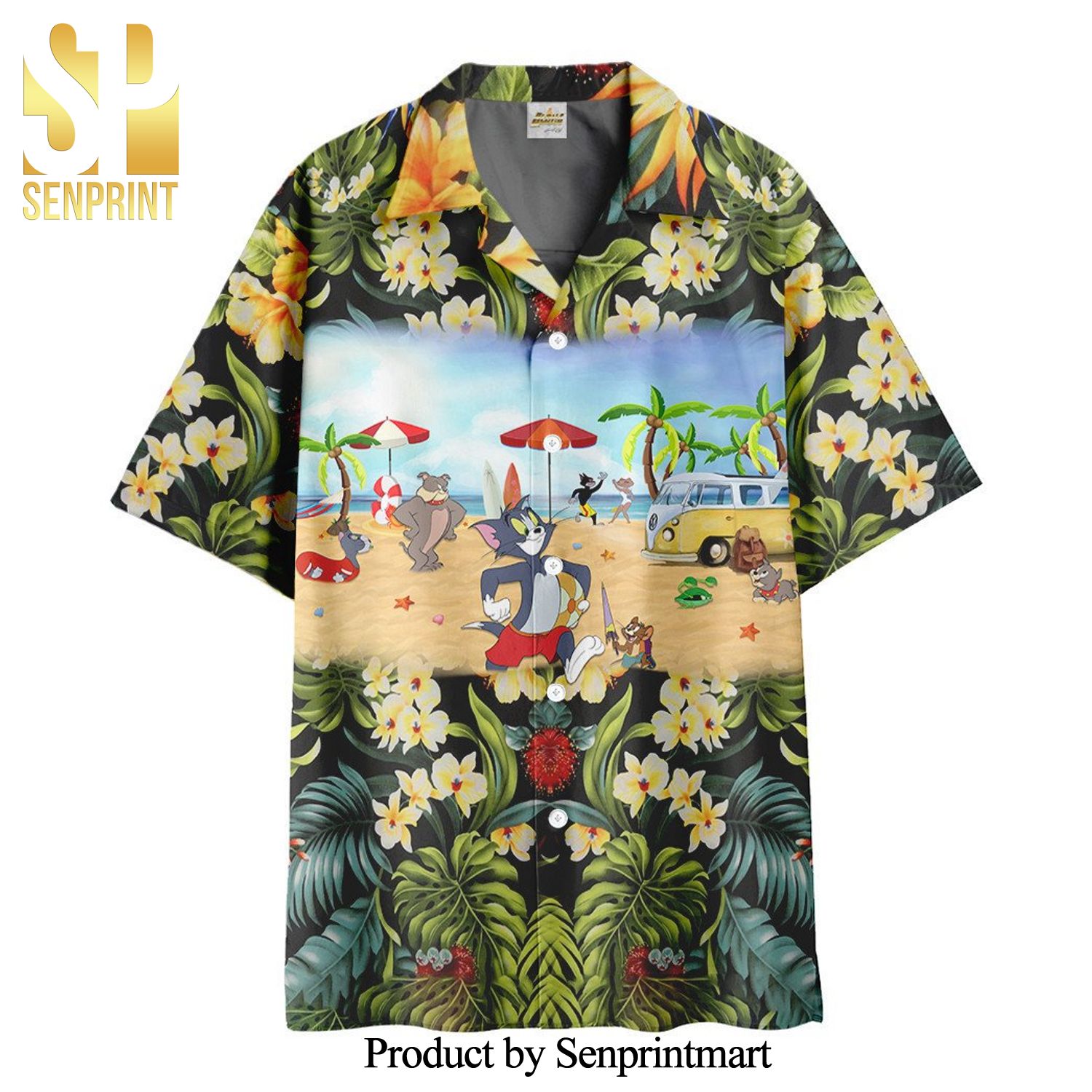 Tom And Jerry Hawaiian Beach Shirt