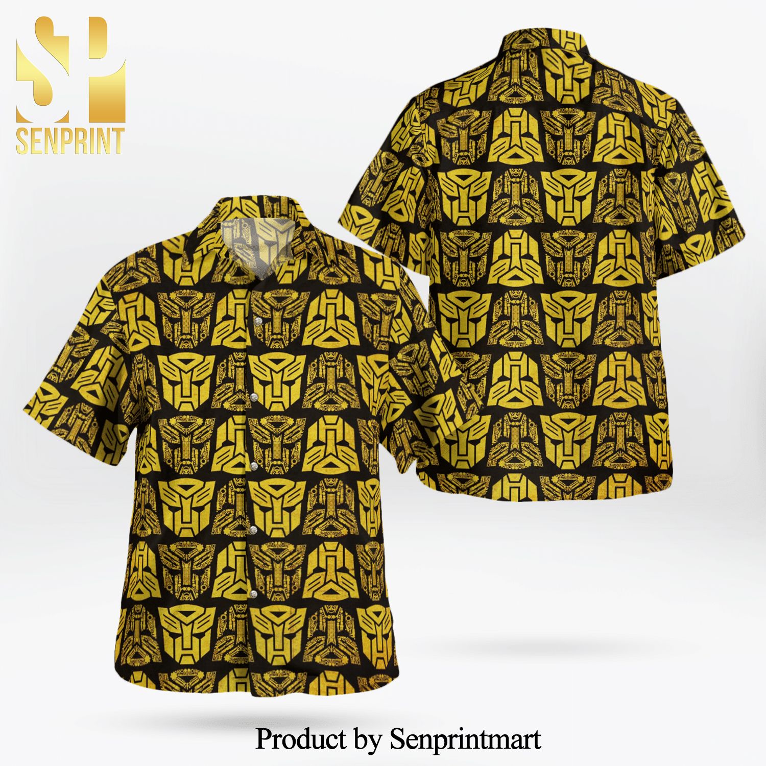 Transformers Optimus Prime Golden Full Printing Hawaiian Shirt