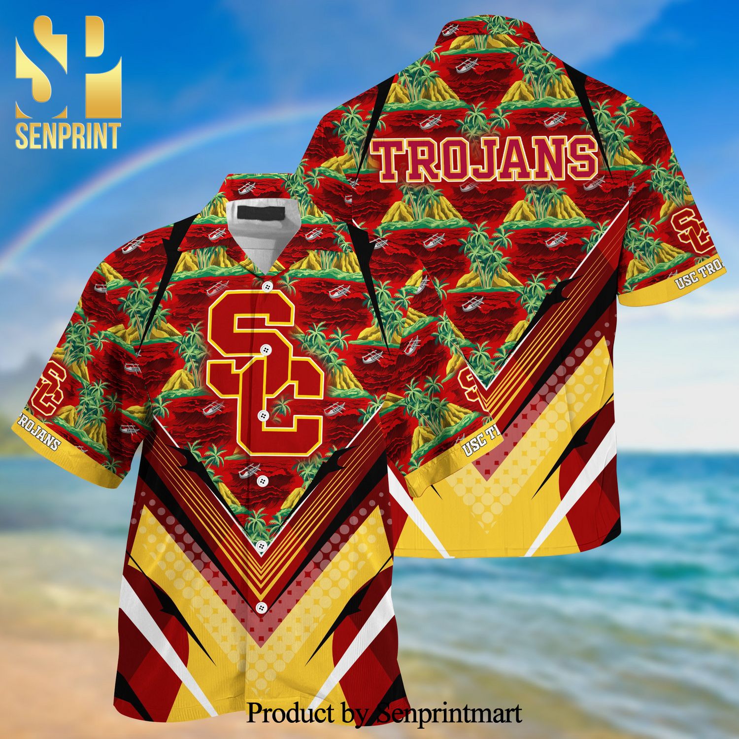 USC Trojans Summer Hawaiian Shirt And Shorts For Sports Fans This Season