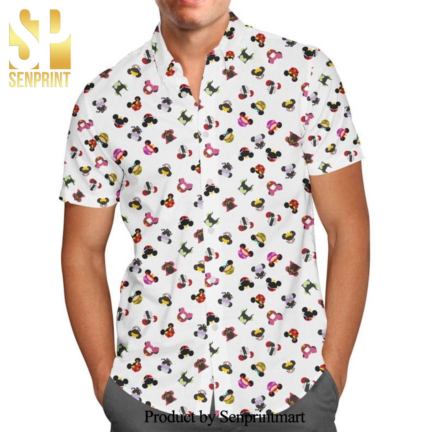 Villains Mouse Ears Disney Cartoon Graphics Inspired Full Printing Hawaiian Shirt