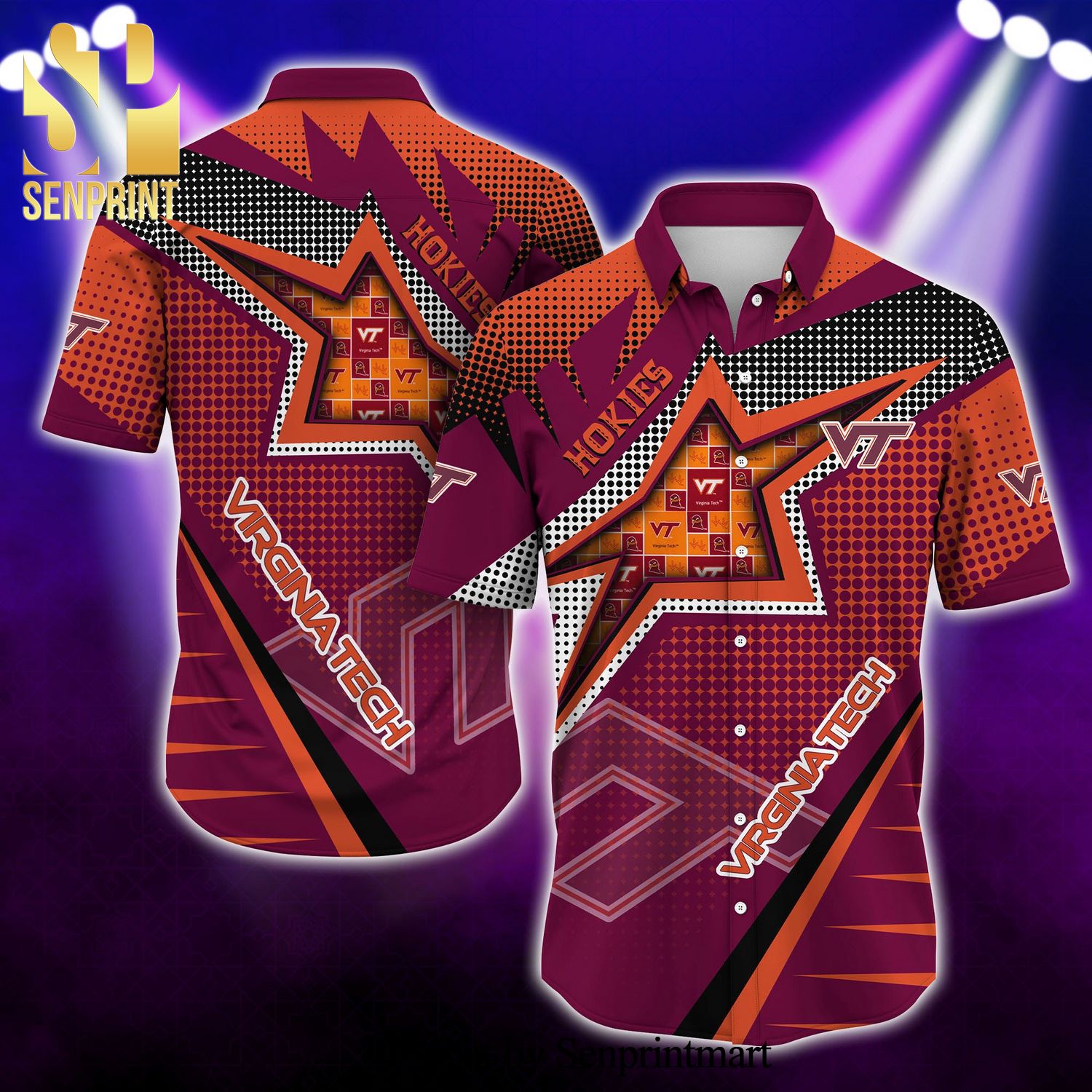 Virginia Tech Hokies Full Printing Hawaiian Shirt New Gift For Summer