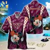 Volleyball Player Full Printing Flowery Aloha Summer Beach Hawaiian Shirt – Black