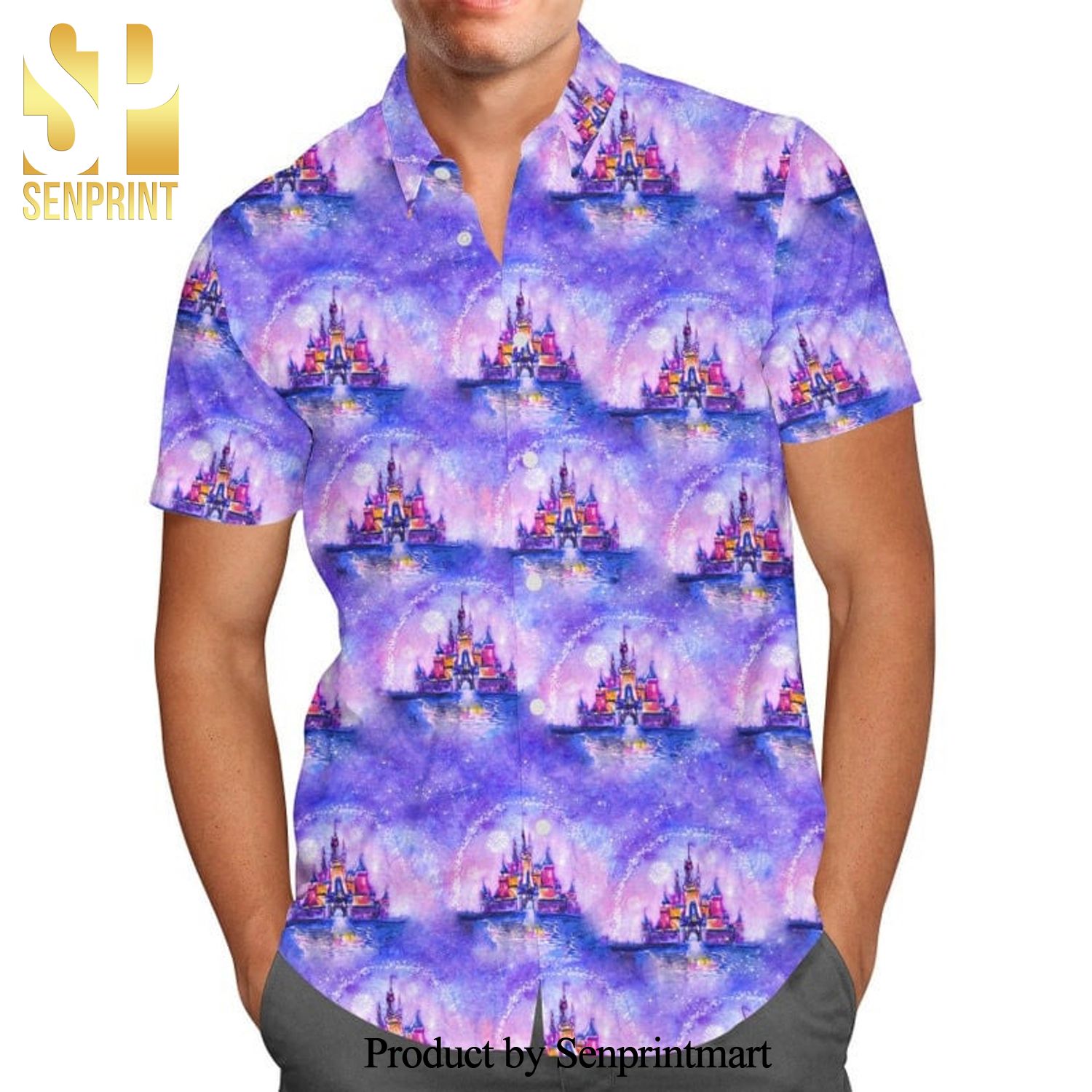 Walt Disney Castle Fireworks Full Printing Hawaiian Shirt