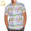 Watercolor Disney Parks Trains And Drops Cartoon Graphics Full Printing Hawaiian Shirt