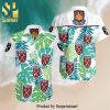 Weight Lifting Full Printing Flowery Aloha Summer Beach Hawaiian Shirt – Black