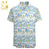 Winnie Pooh 50th Anniversary Glitter Disney Castle Full Printing Combo Hawaiian Shirt And Beach Shorts – Black Yellow