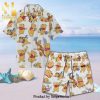 Winnie The Pooh Head Hibiscus Disney Cartoon Graphics Full Printing Combo Hawaiian Shirt And Beach Shorts – White