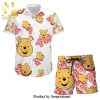 Winnie The Pooh Summertime Disney Cartoon Graphics Full Printing Combo Hawaiian Shirt And Beach Shorts – Orange