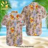 Winnie The Pooh Summertime Disney Cartoon Graphics Full Printing Combo Hawaiian Shirt And Beach Shorts – Orange